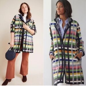 Aldo Martins Plaid multicolor Patterned Knit Sweater Blazer anthropologie Preppy